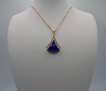 Certified Lapislazuli Fan-shape Design Pendant