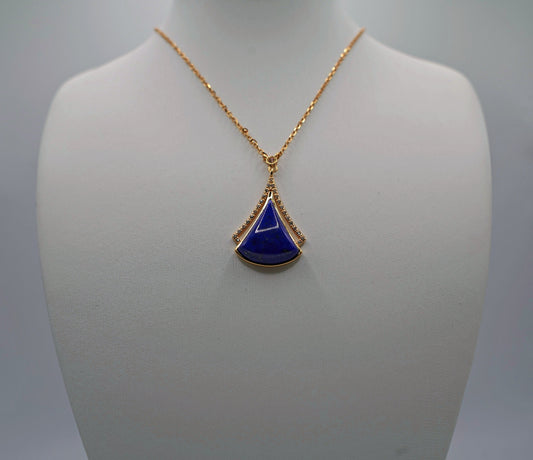 Certified Lapislazuli Fan-shape Design Pendant