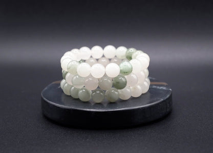 Multi-Strand Jade Bracelet Stack – Natural Green Jade Beads for Elegance & Energy