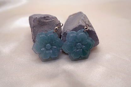 Blue-Green Jadeite Flower Pendant