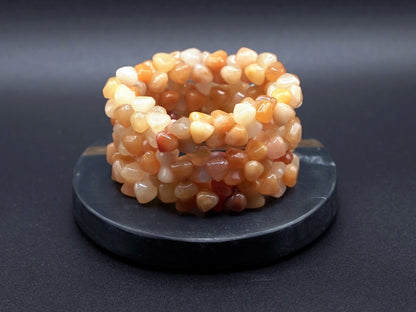 Natural Yellow Jade Bracelet Stack – Polished Gemstone Nugget Beads, Healing Crystal Jewelry